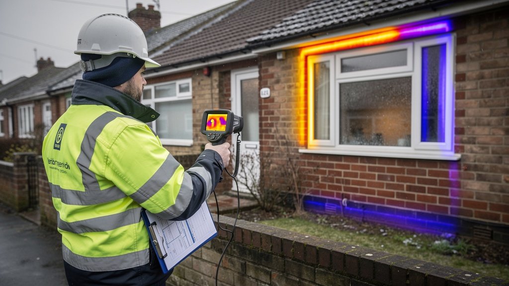 Thermal imaging survey of new build property detecting heat loss